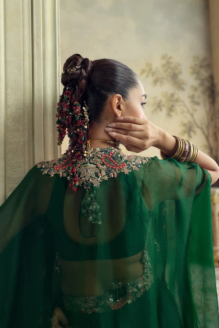 SN Green Multithread Butterfly Skirt Set