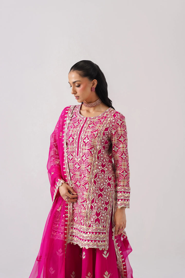 Fuchsia Pink Sharara Set