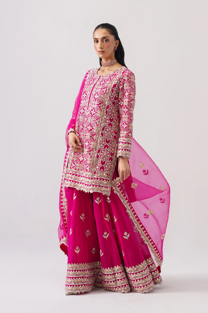 Fuchsia Pink Sharara Set