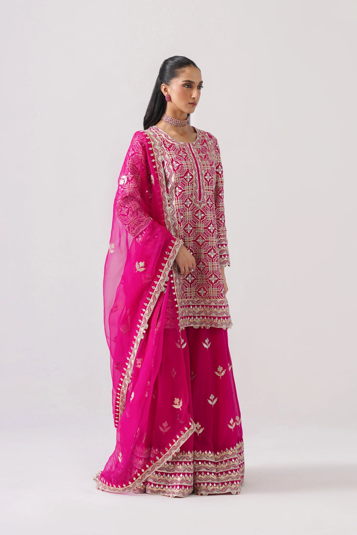 Fuchsia Pink Sharara Set