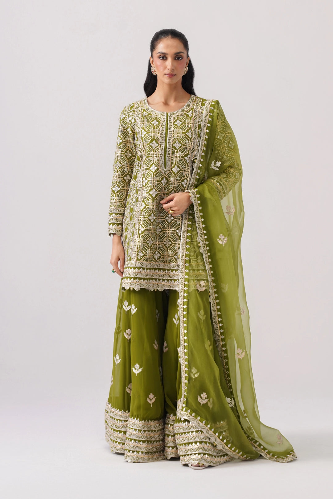 Mehandi Green Sharara Set