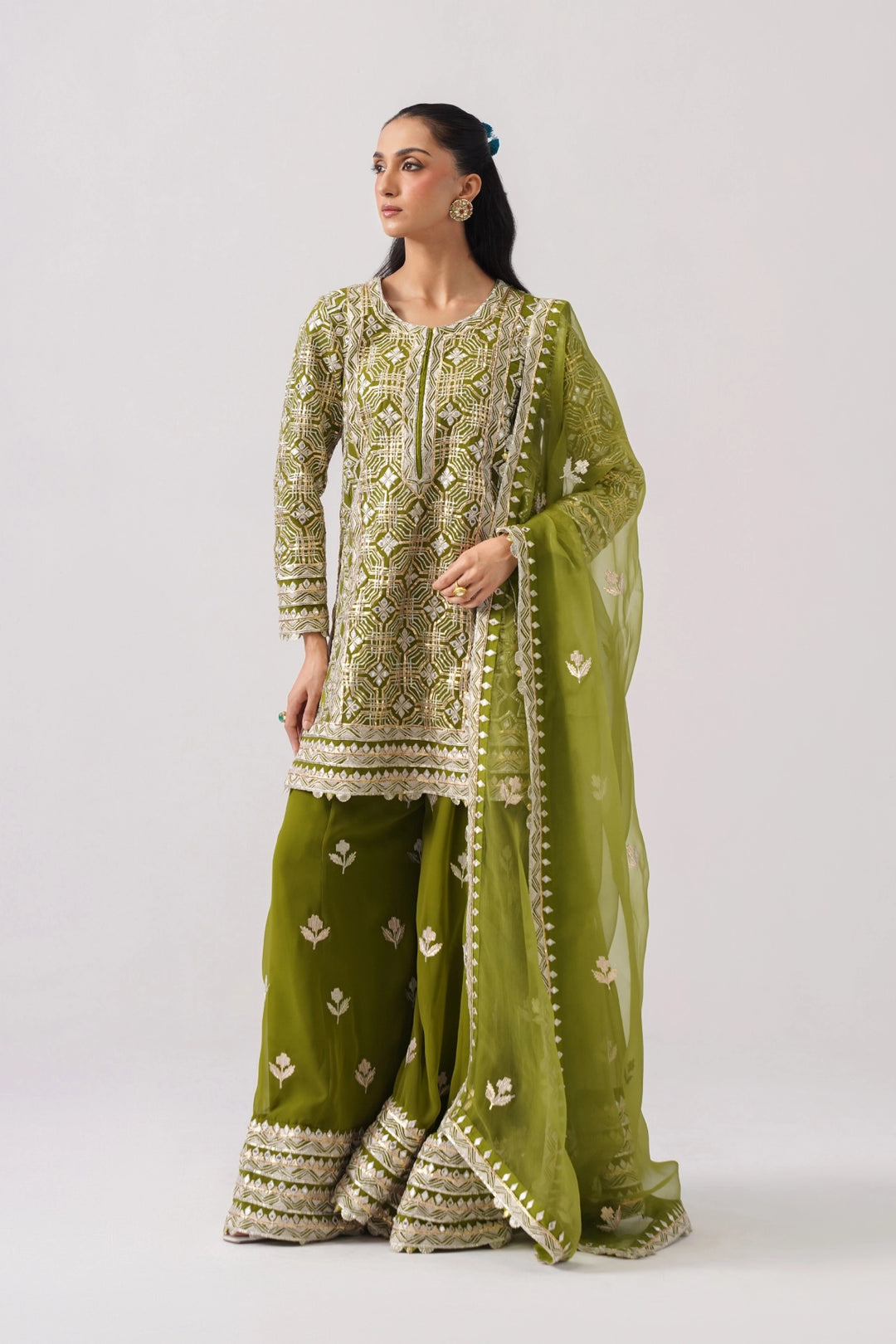 Mehandi Green Sharara Set