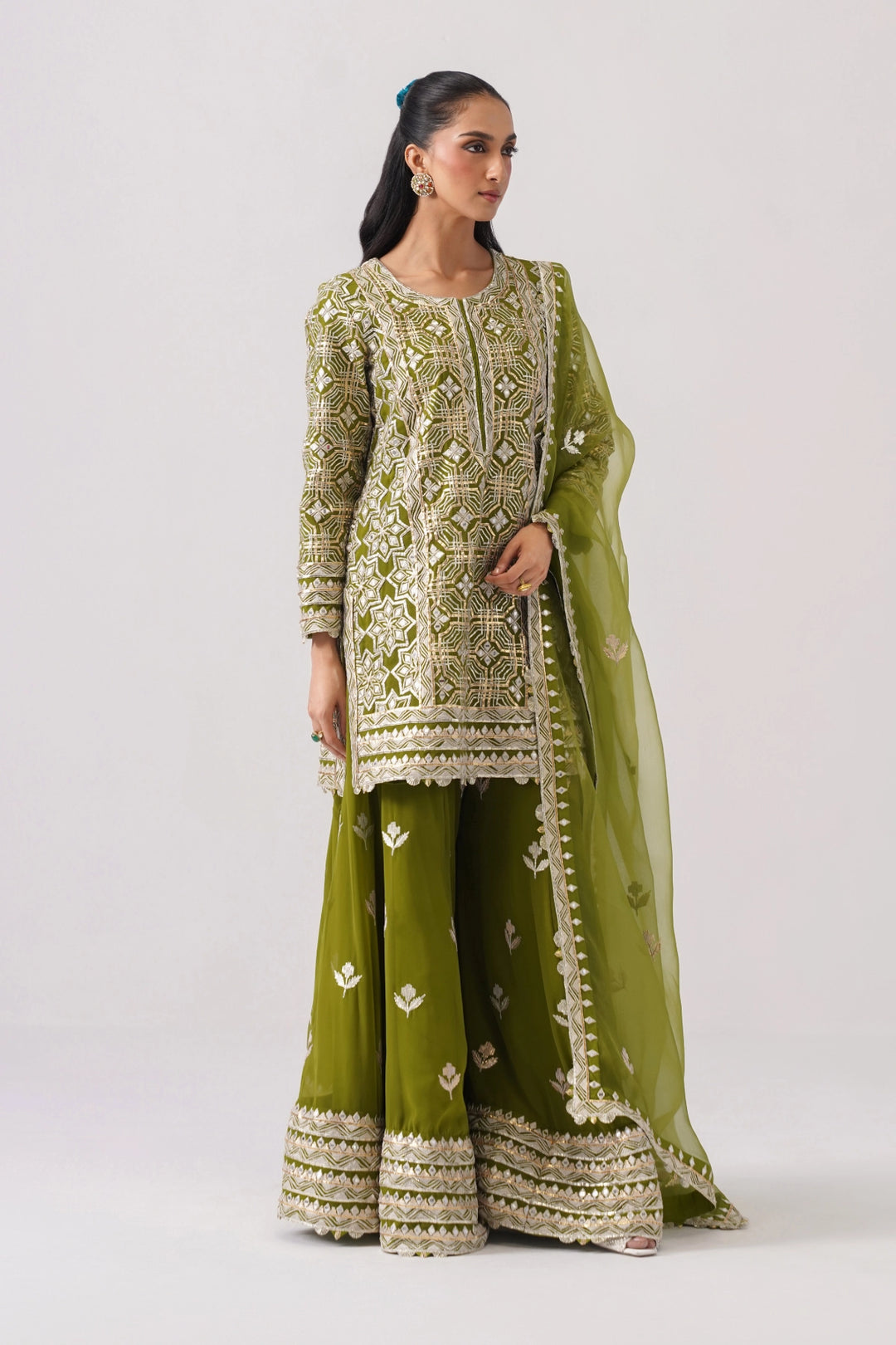 Mehandi Green Sharara Set