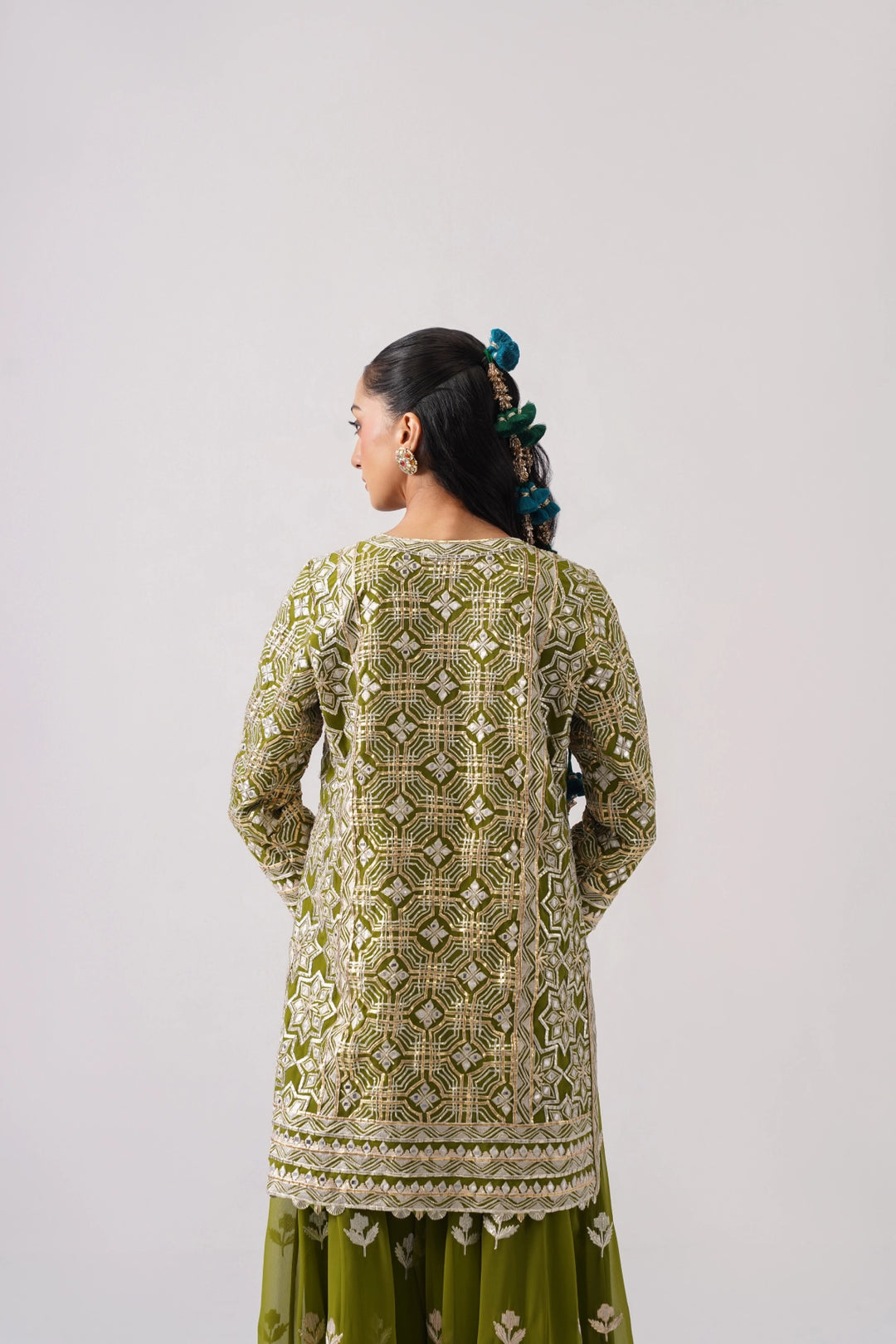 Mehandi Green Sharara Set