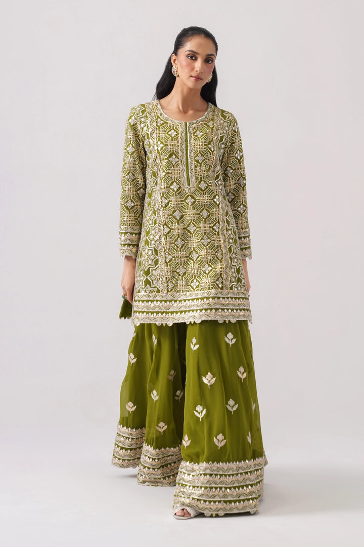 Mehandi Green Sharara Set