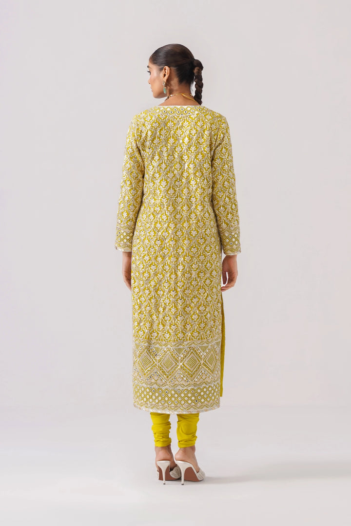 Mustard Yellow Long Kurta Set