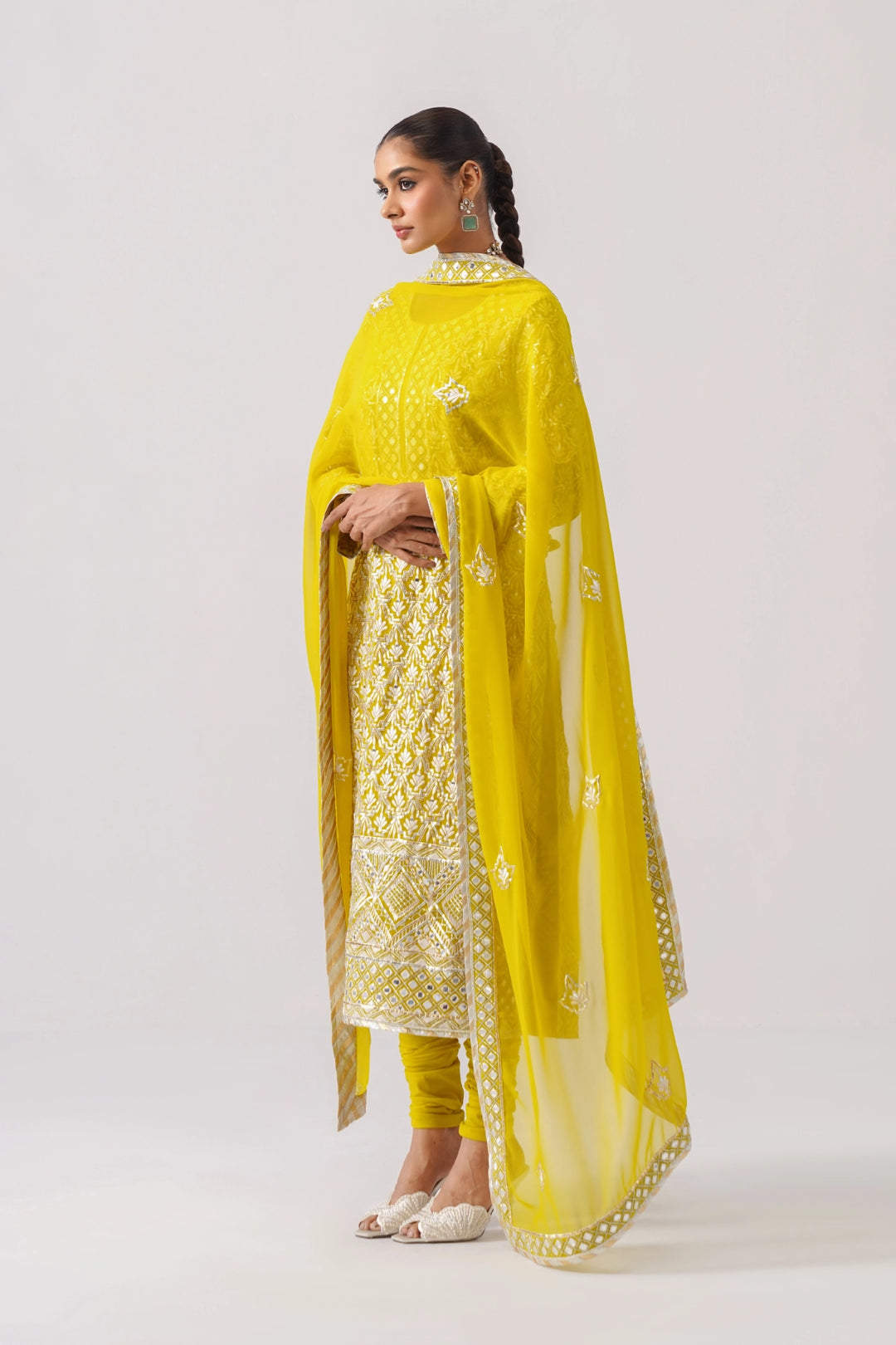 Mustard Yellow Long Kurta Set