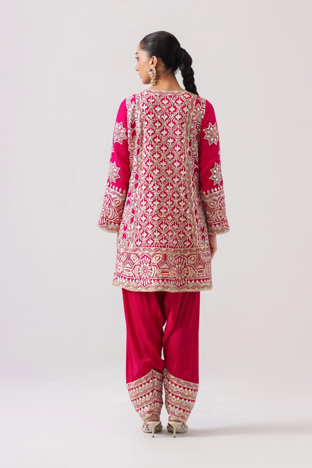 Fuchsia Pink Short A-Line Kurta Set