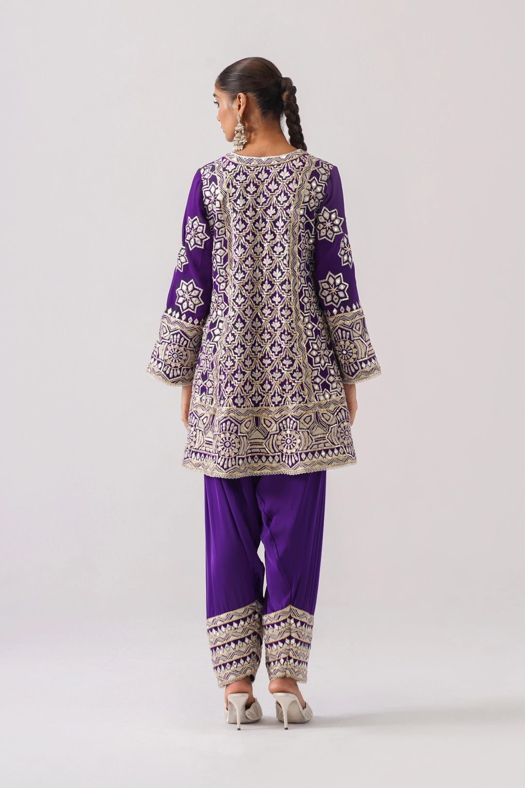 Violet Short A-Line Kurta Set