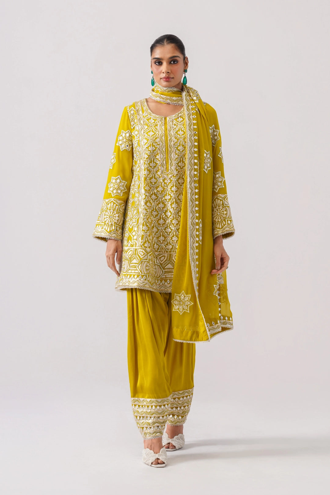 Mustard Yellow Short A-Line Kurta Set