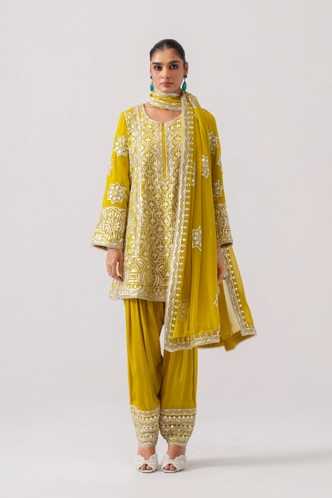 Mustard Yellow Short A-Line Kurta Set