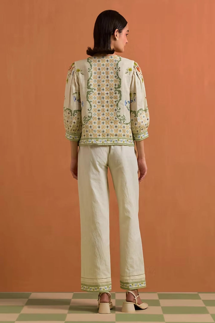 Verdant Top & Trouser set - Ivory