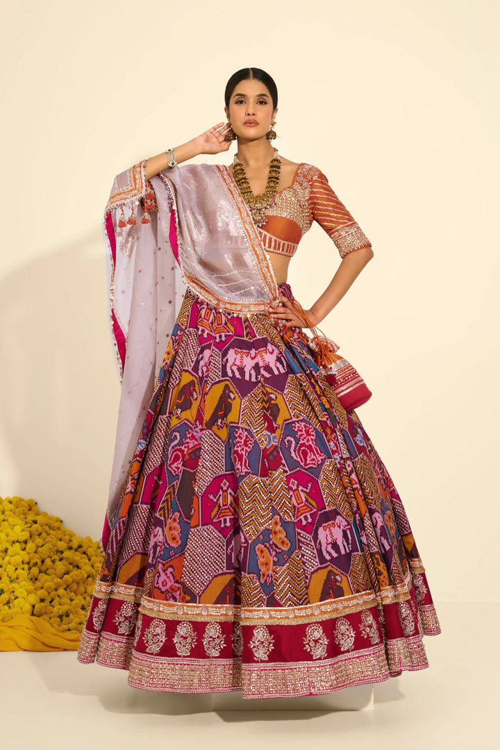 Single Ikat Lehenga