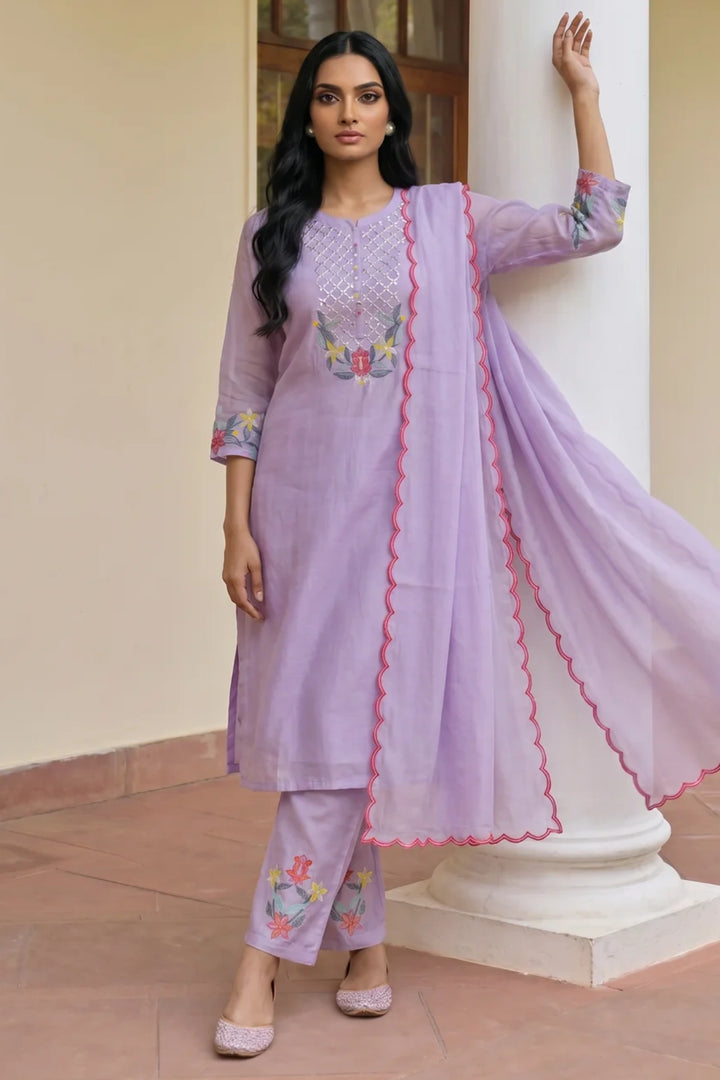 Firefly Mul Chanderi Kurta Set
