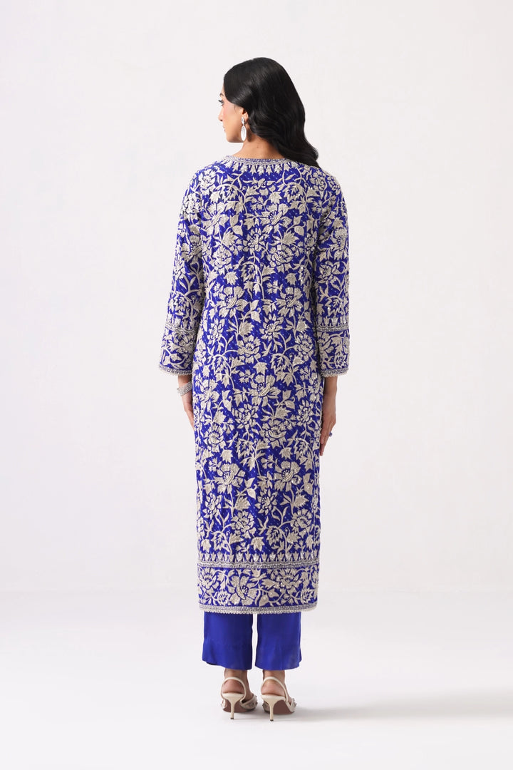 Dark Blue Long Kurta Set