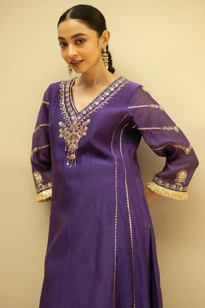 Chaandbali Mul Chanderi Aline Kurta Set