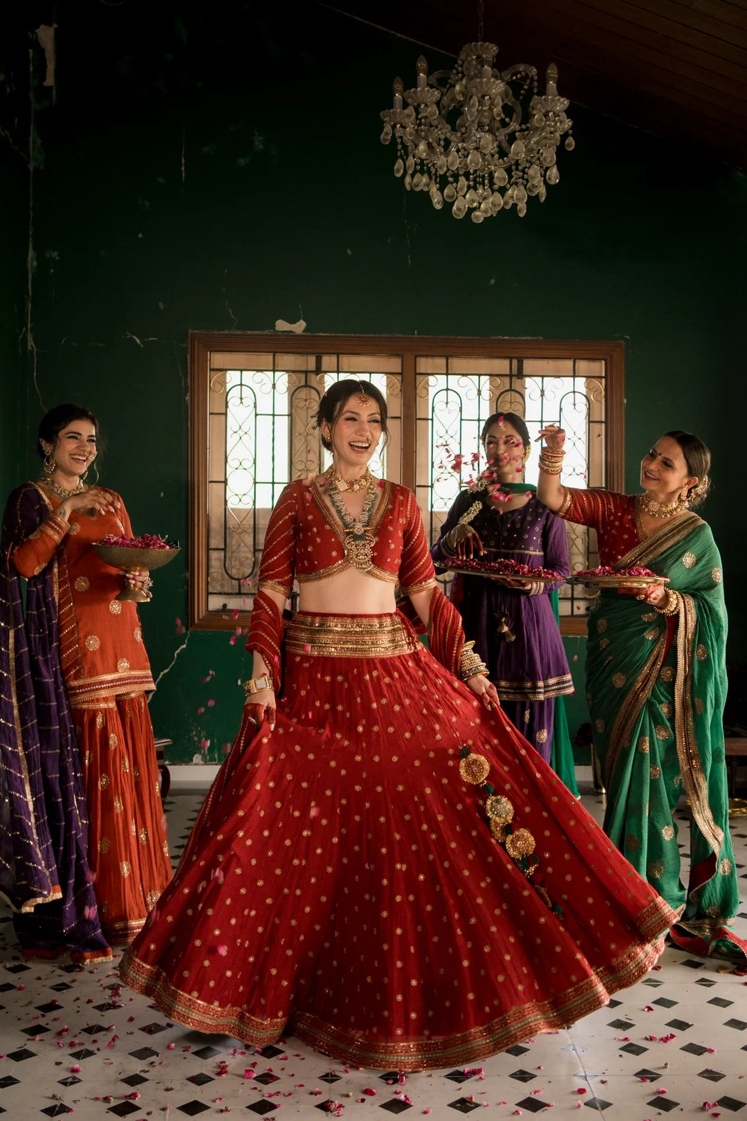 Brick red lehnega set