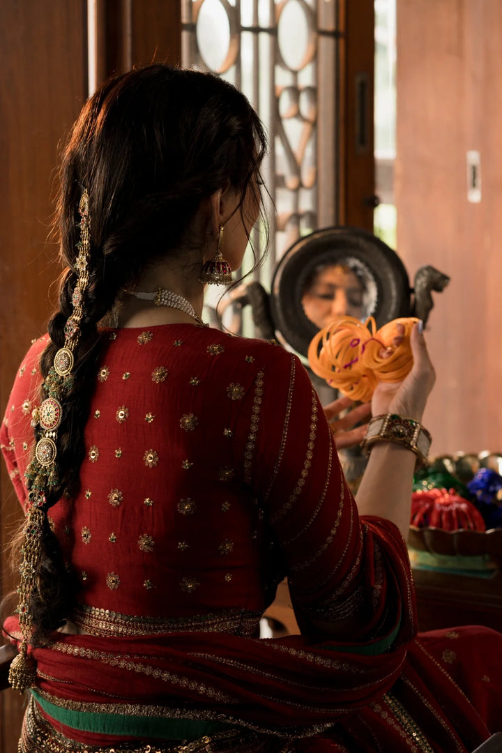 Brick red lehnega set