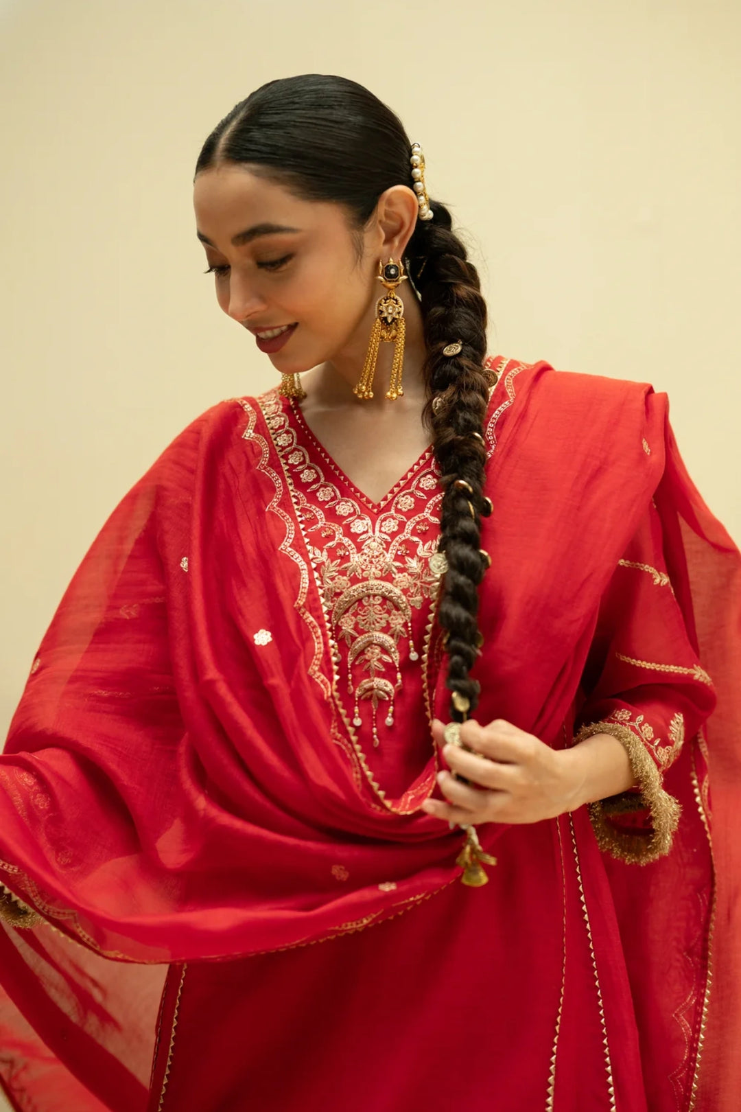 Chaandbali Mul Chanderi Aline Kurta Set