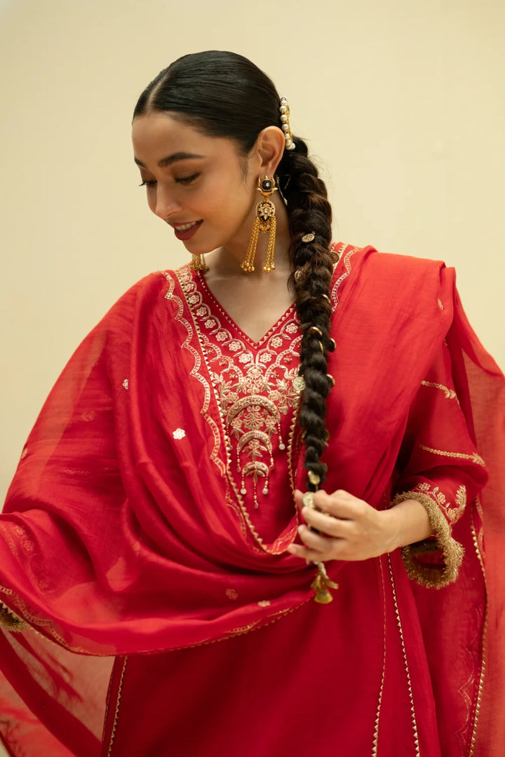 Chaandbali Mul Chanderi Aline Kurta Set