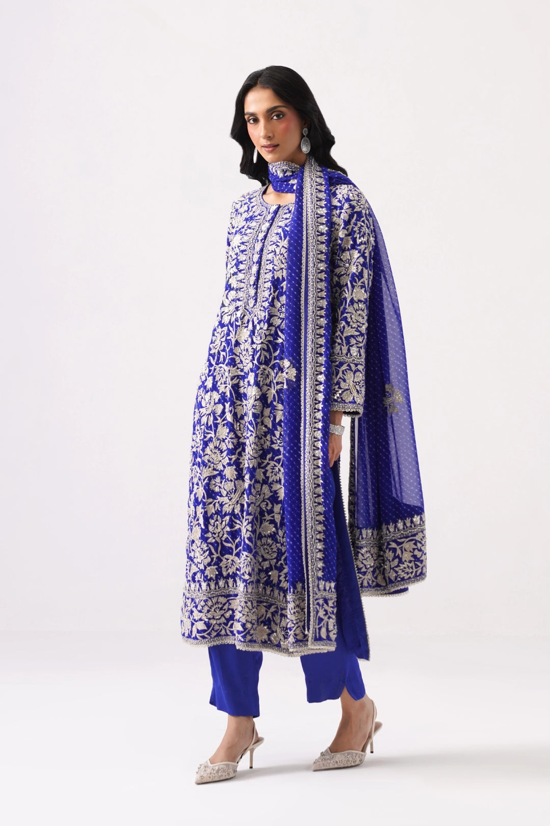 Dark Blue Long Kurta Set