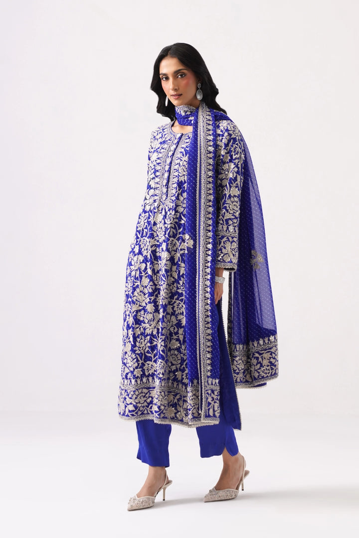 Dark Blue Long Kurta Set