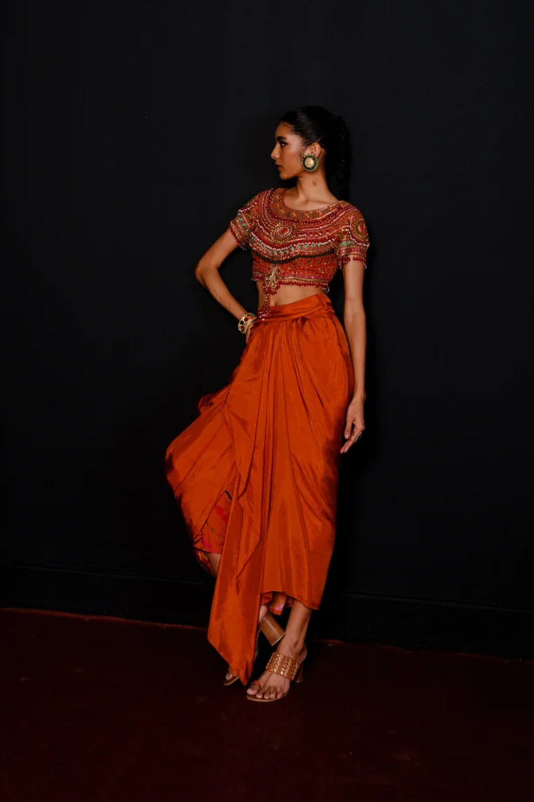 Red Statement Skirt Set
