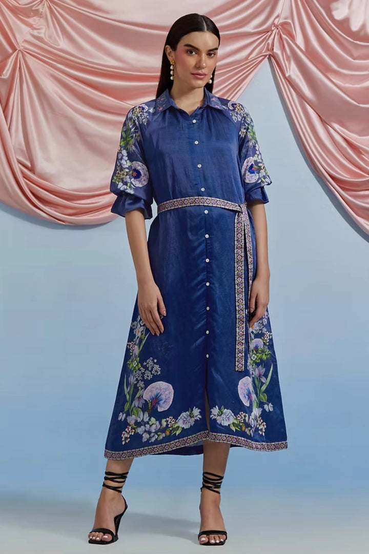 Doe shirt dress - Airforce blue