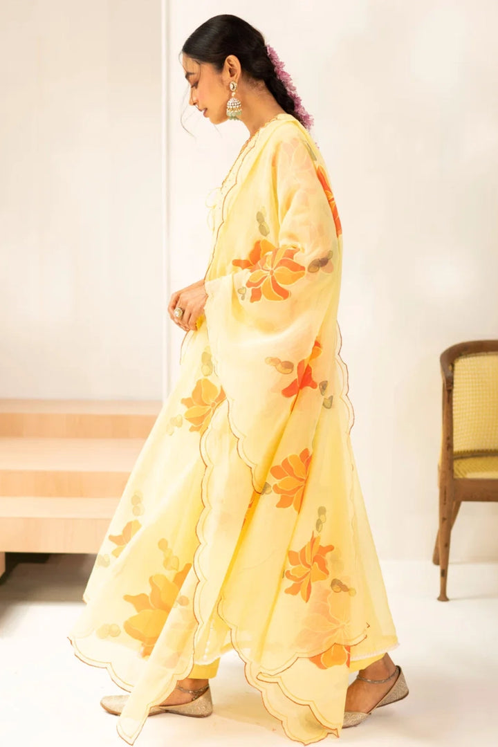 Zoya Mul Chanderi Anarkali Set