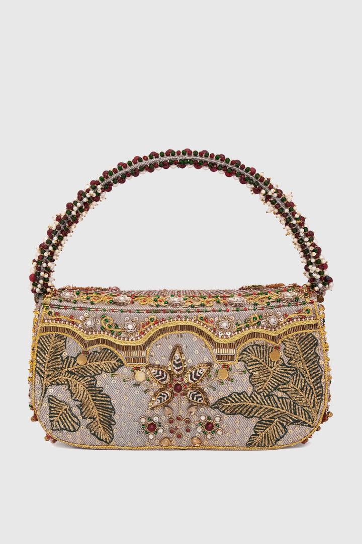 Gajah Flapover Clutch - Silver
