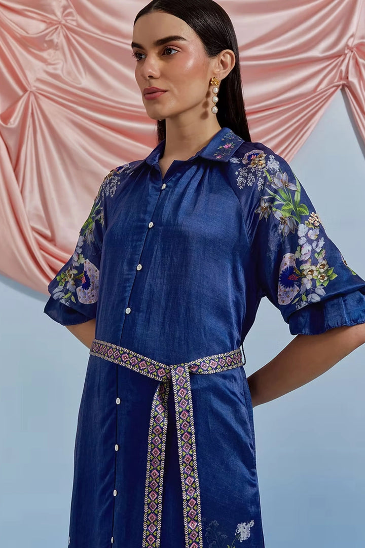 Doe shirt dress - Airforce blue