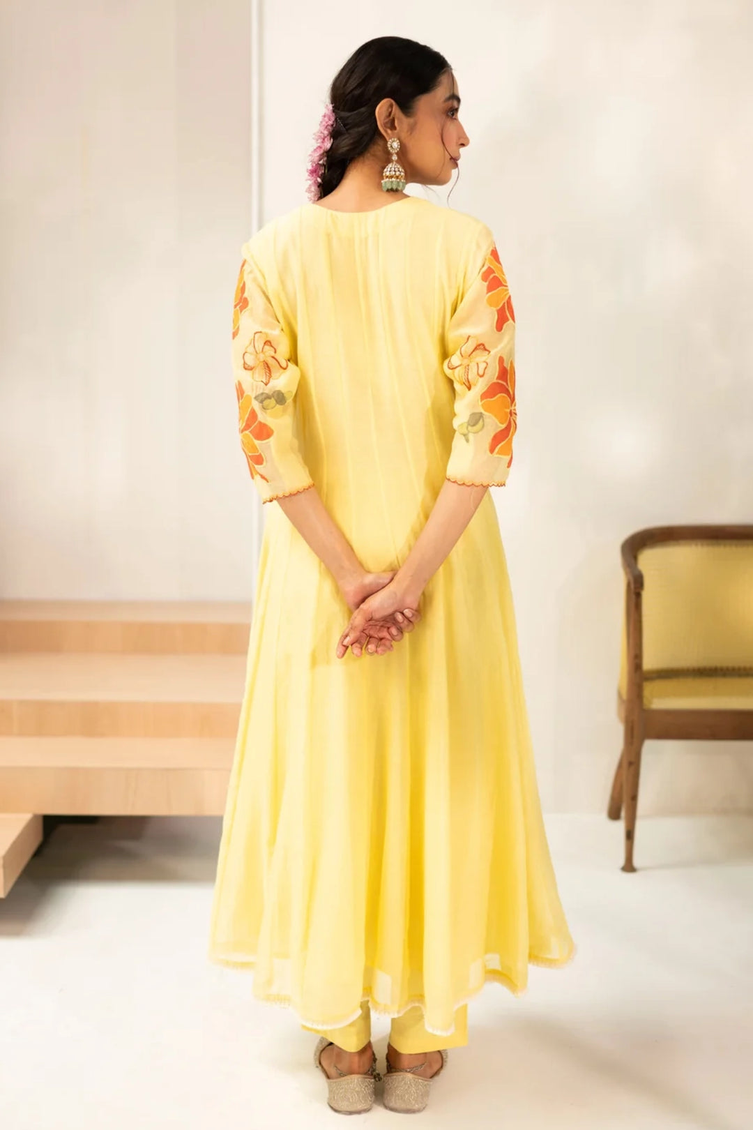 Zoya Mul Chanderi Anarkali Set