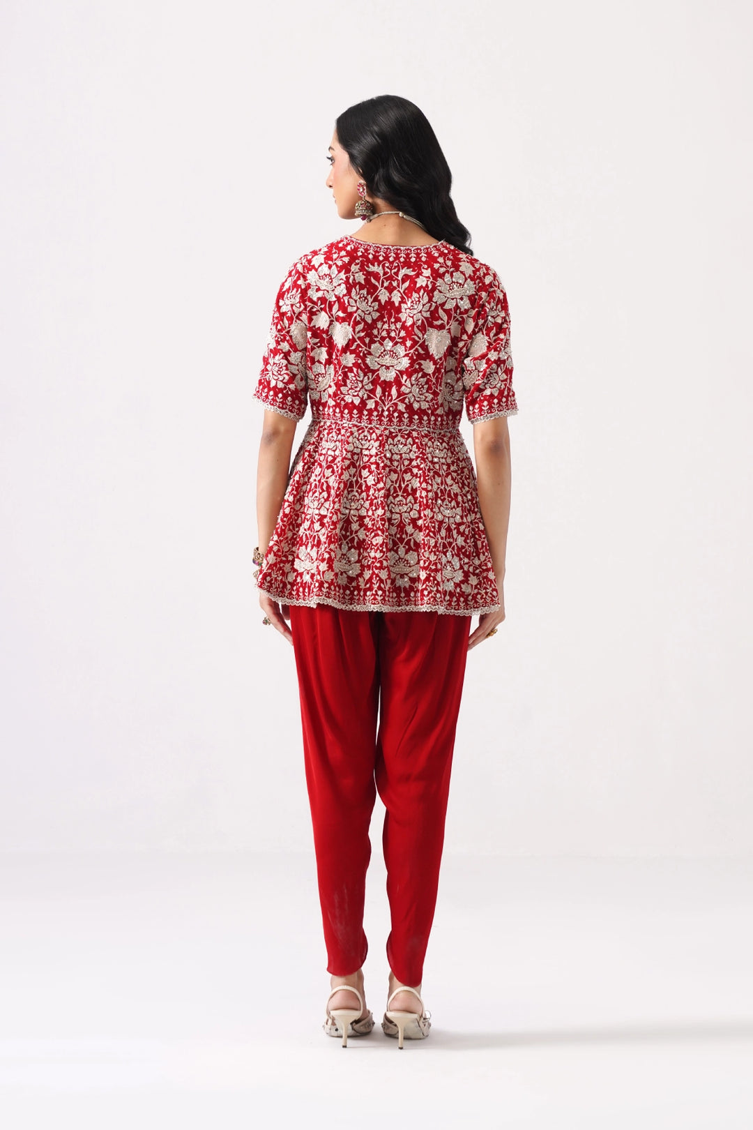Red Peplum Set