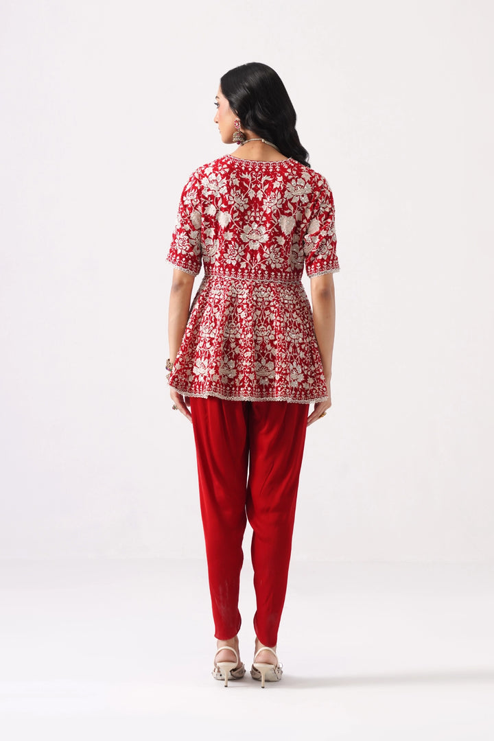 Red Peplum Set
