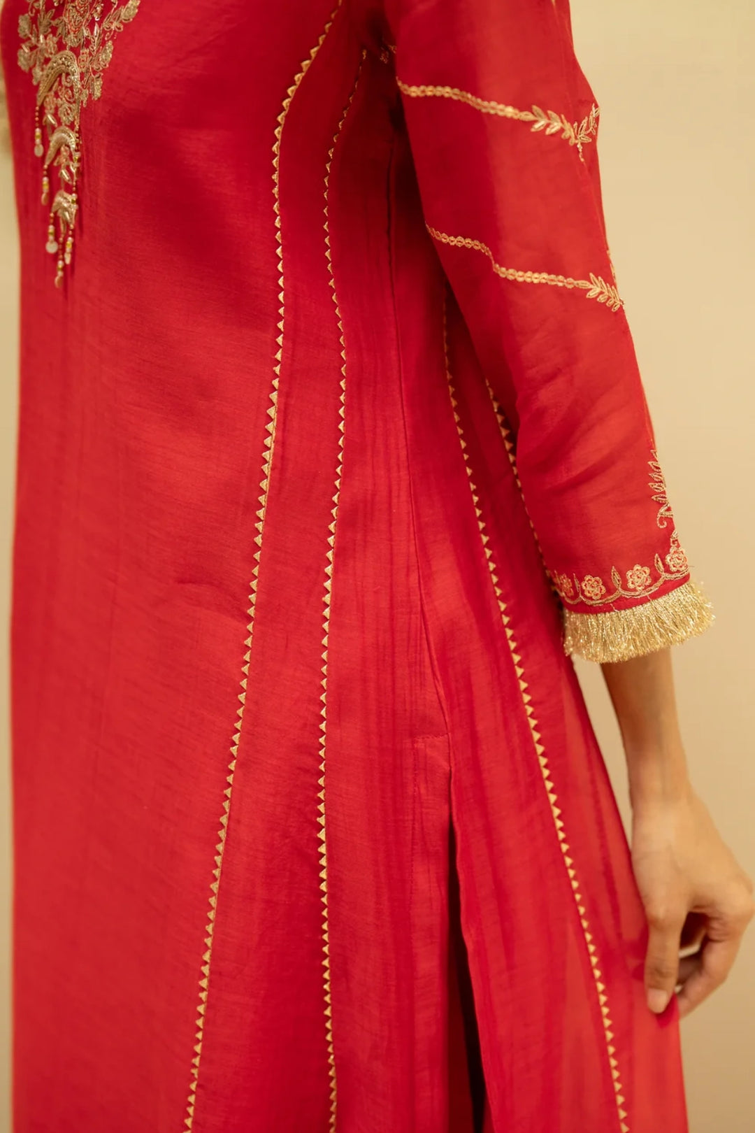 Chaandbali Mul Chanderi Aline Kurta Set