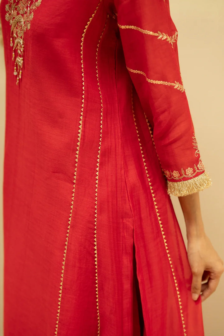 Chaandbali Mul Chanderi Aline Kurta Set
