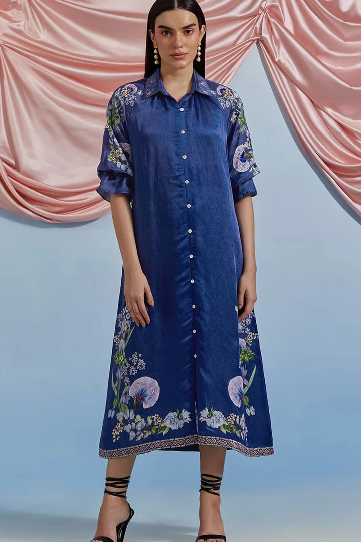 Doe shirt dress - Airforce blue