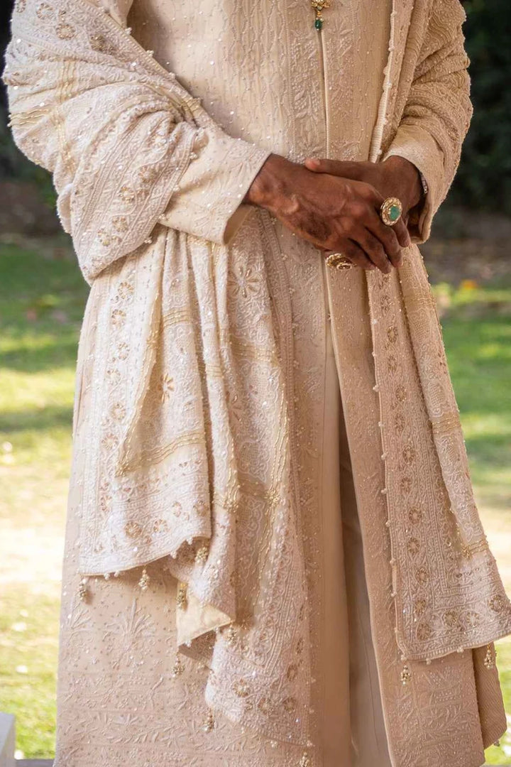 Ivory Pure & Premium Georgette Chikankari Men's Sherwani
