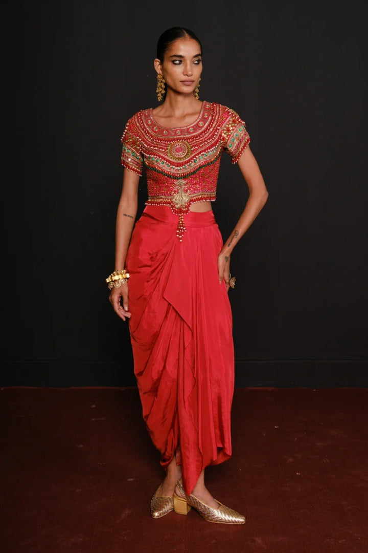 Red Statement Skirt Set