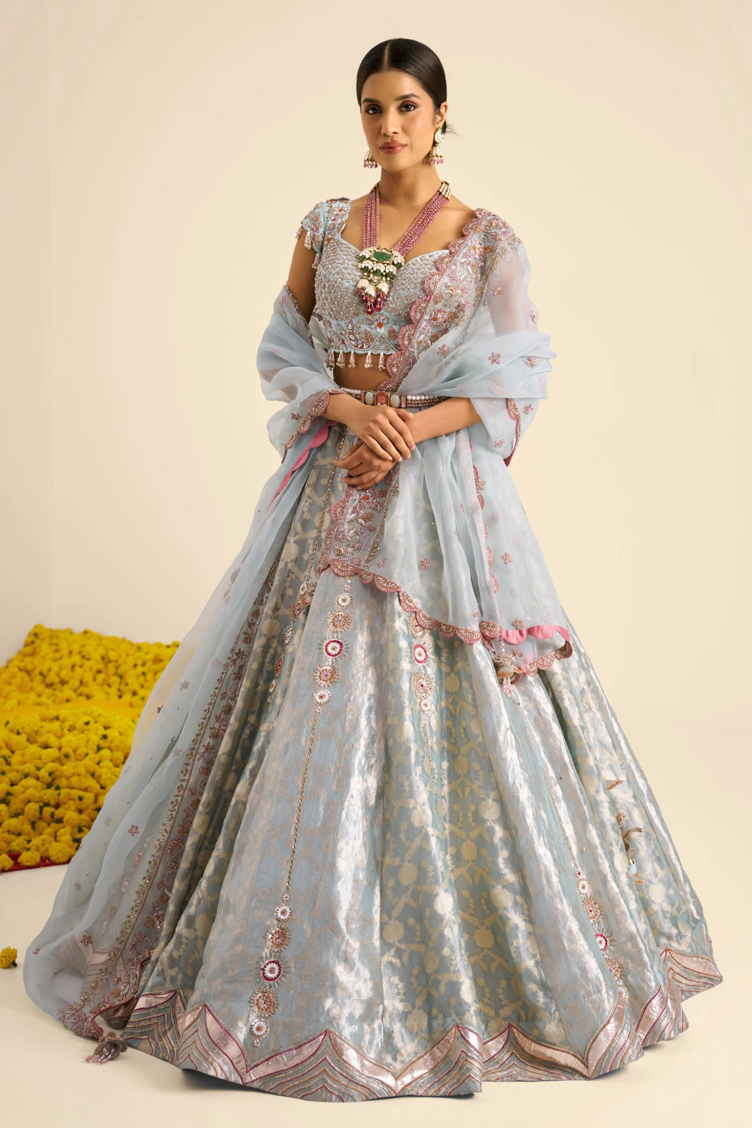 Ice blue Lehenga set