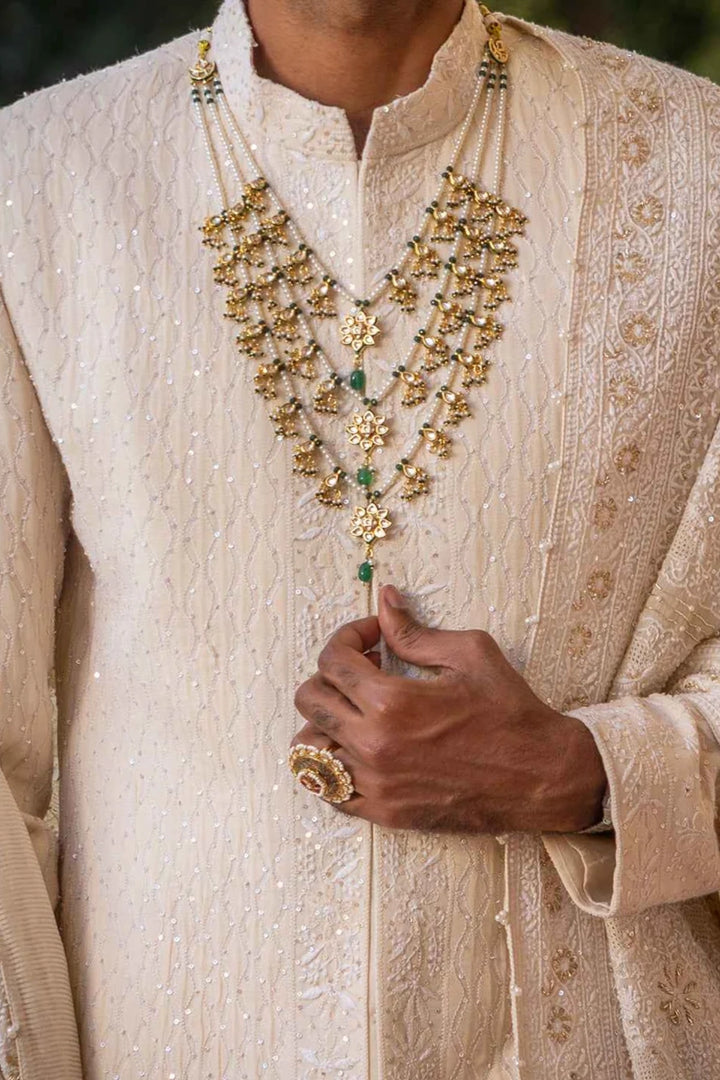 Ivory Pure & Premium Georgette Chikankari Men's Sherwani