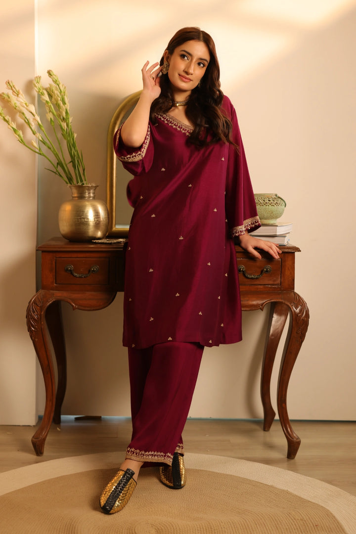 Petunia Kurta Set Burgundy