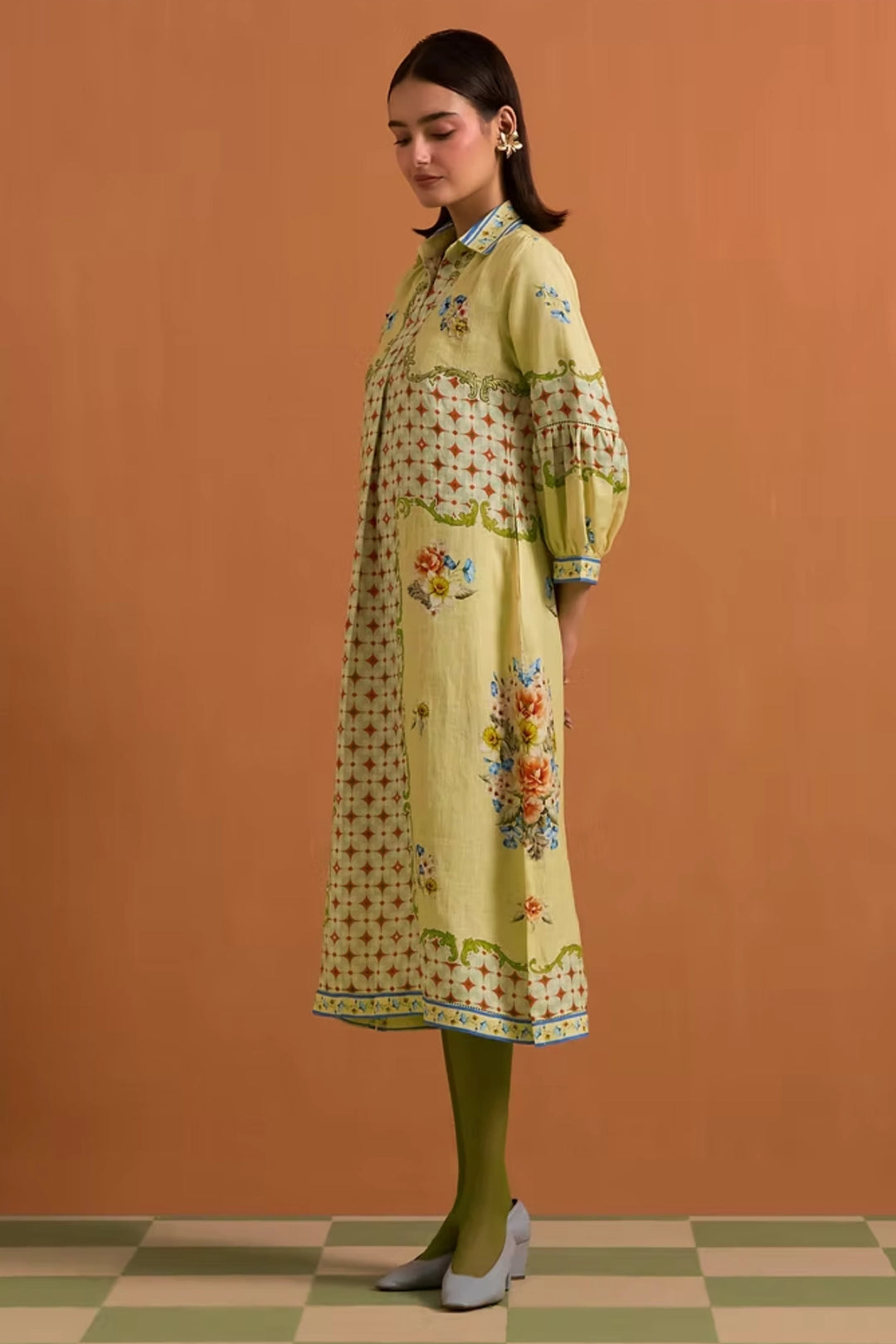 Verdant Shirt Dress- Fun yellow