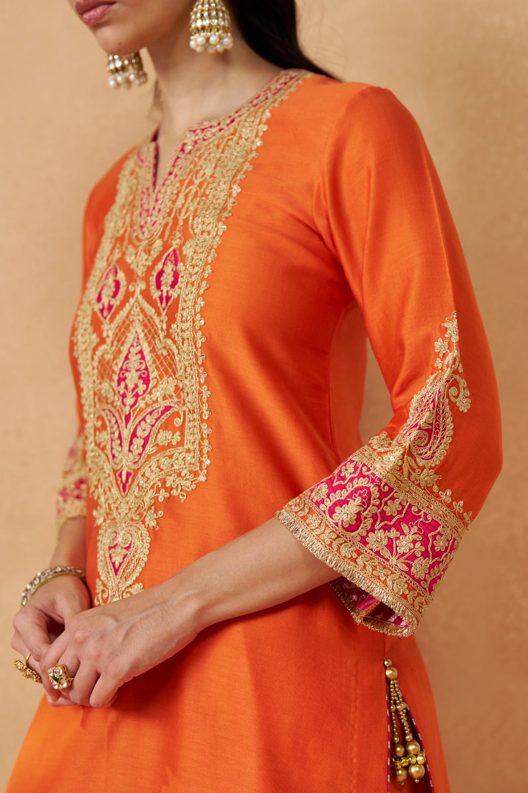 Adeela Burnt Orange Kurta with Salwar and Dupatta