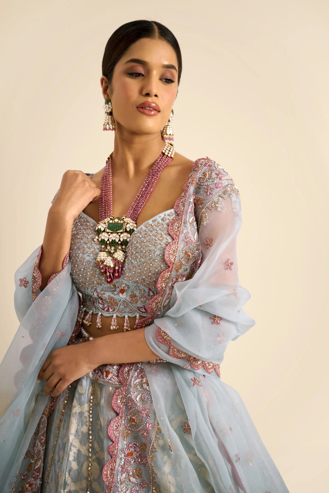Ice blue Lehenga set