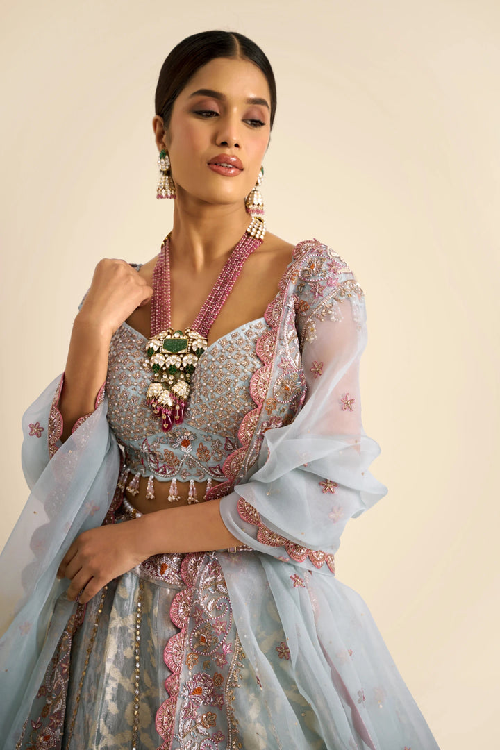 Ice blue Lehenga set