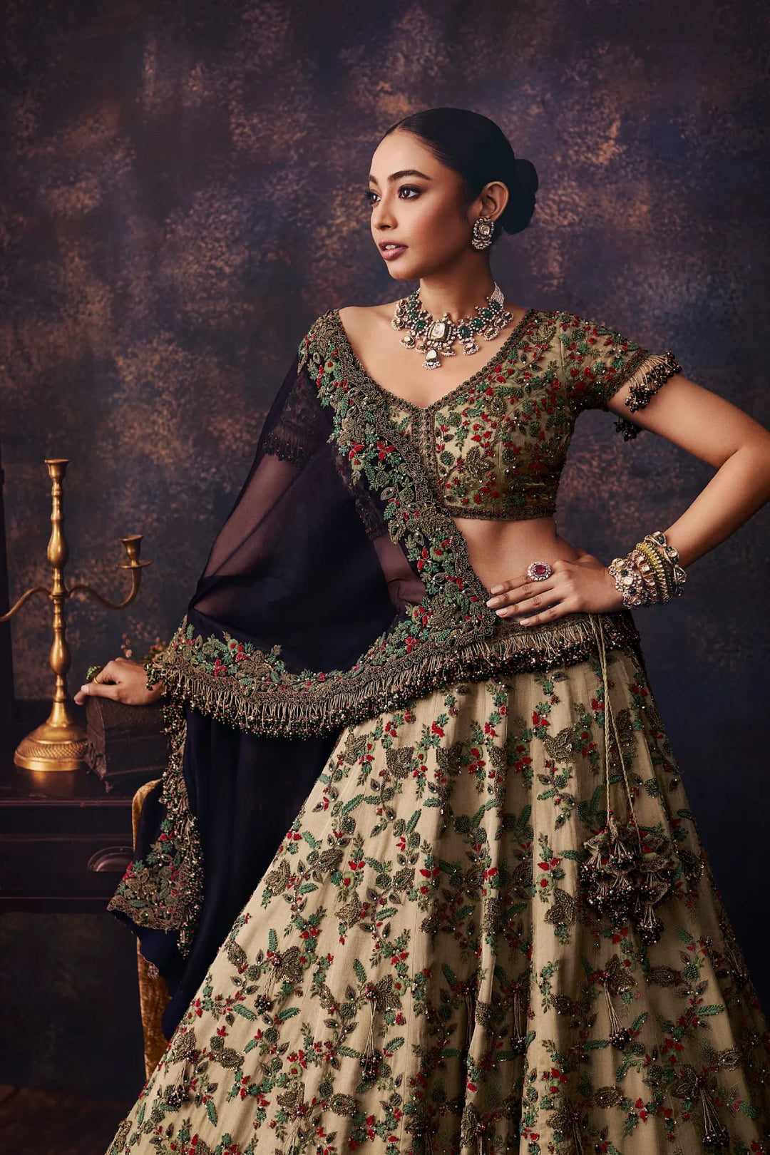 AV Dori Thread Tissue Lehenga