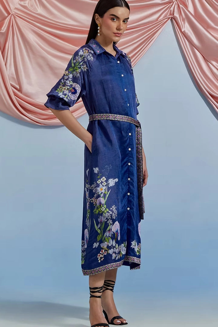 Doe shirt dress - Airforce blue