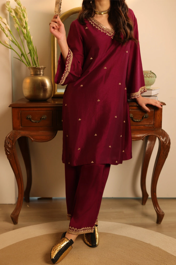Petunia Kurta Set Burgundy