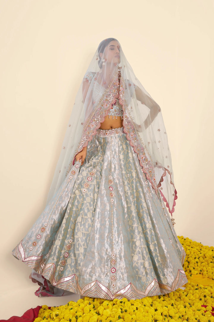 Ice blue Lehenga set